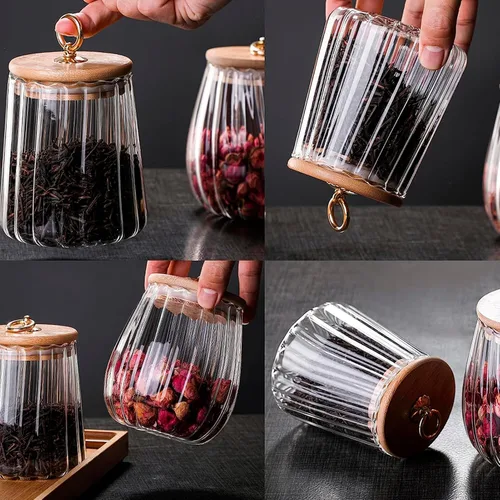 Vista 6 de Viovian Tarro de vidrio de 1600ml (54 FL OZ) con tapa, recipiente grande de café con nueces de vidrio, recipiente hermético de almacenamiento