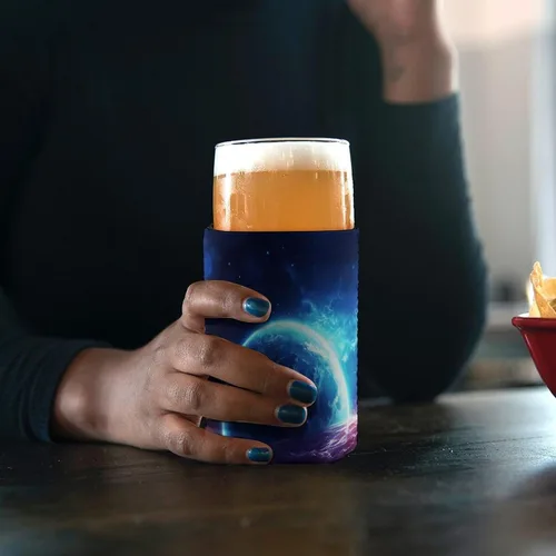 Vista 4 de Star Planet Sleeve Neoprene Insulator Reusable，Cup Sleeve – Washable And Reusable，Iced Coffee Cups for Cold Drinks Beverages And Holder for Most