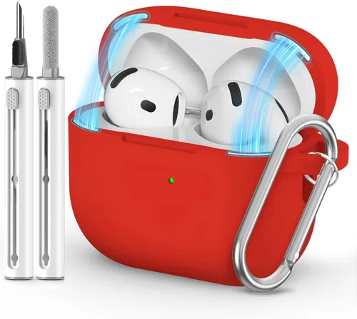 Vista 38 de Ljusmicker – Funda para AirPods 4 (2024) con juego de limpieza, funda protectora de silicona suave para Apple AirPods 4ta generación, accesorios