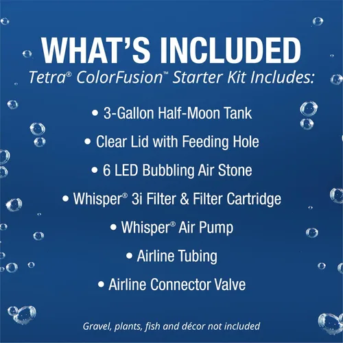 Vista 2 de Pecera Tetra 29041 de media luna con burbujas, de 3 galones