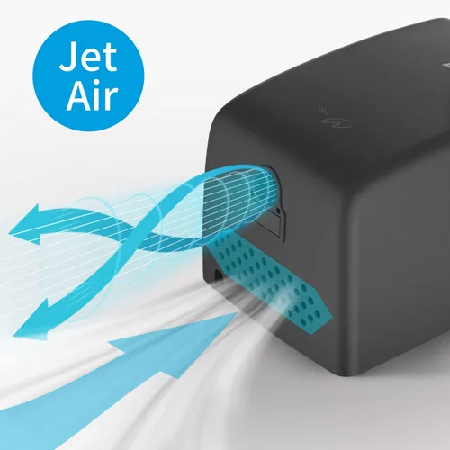 Vista 5 de AIKE UL aprobado compacto Jet secador de manos con cable duro, 1350W 120V negro mate modelo AK2803D