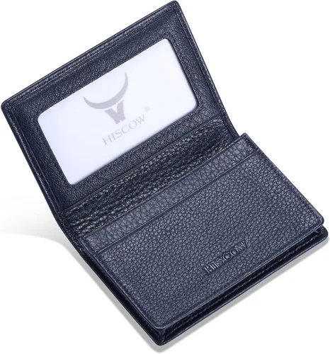 Vista 21 de Funda de piel para tarjetas de visita para hombres y mujeres, piel de becerro italiana
