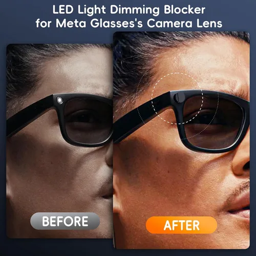 Vista 4 de Paquete de 6 Cubiertas de Luz LED para Gafas Ray-Ban Meta Way-farer/Skyler/Headliner (Gen 2) Cubierta de Cámara, Bloqueador de Luz LED Reutilizable