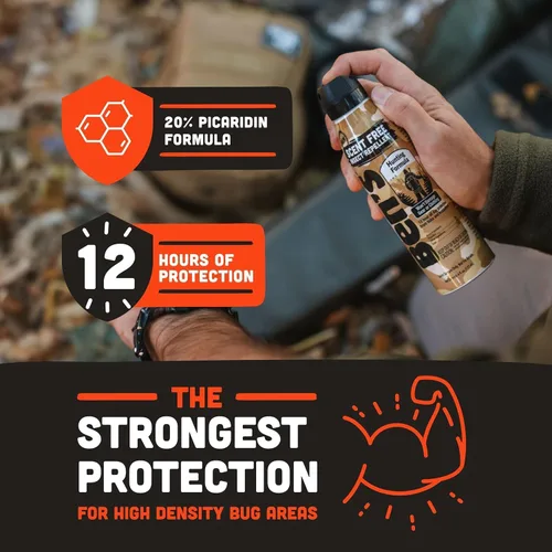 Vista 3 de Ben's Fórmula de caza – Repelente de garrapatas y mosquitos para hasta 12 horas de protección, 20% picaridina en aerosol para insectos