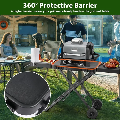 Vista 6 de Mesa de Parrilla Plegable para Interior Portátil Compatible con Parrilla de Madera al Aire Libre Ninja (Serie OG701 OG850 OG951), Espacio Grande