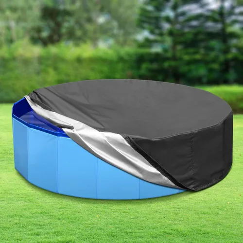 Tufmunb Cubierta plegable de 48 pulgadas para piscina de baño y mascotas, cubierta de piscina plegable redonda portátil con material de tela Oxford