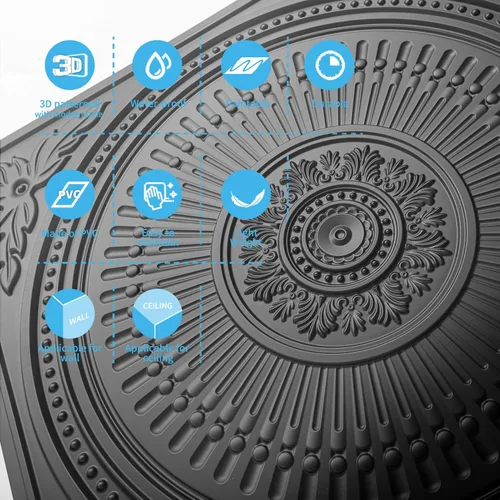 Vista 7 de Art3d Paquete de 12 azulejos de techo colgantes de 2 x 2 pies, paneles de techo de PVC decorativos de fácil instalación para interiores de cocina