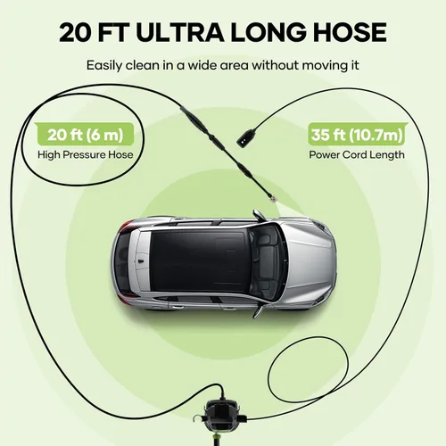Vista 7 de Herramienta de limpieza multisuperficie con pistola de espuma, cable de alimentación de 35 pies y manguera de 20 pies, 3 boquillas de conexión