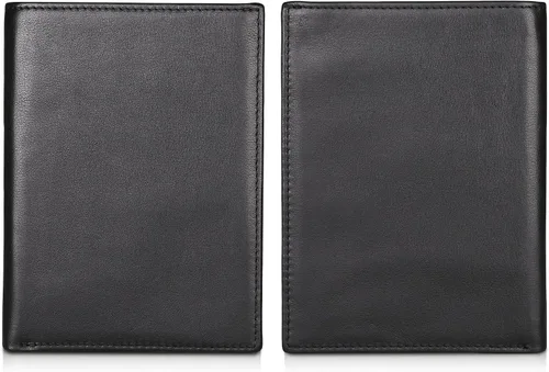 Vista 4 de Polare - Cartera de viaje de piel con bloqueo RFID para hombres y mujeres, Negro -, Cartera con bloqueo RFID