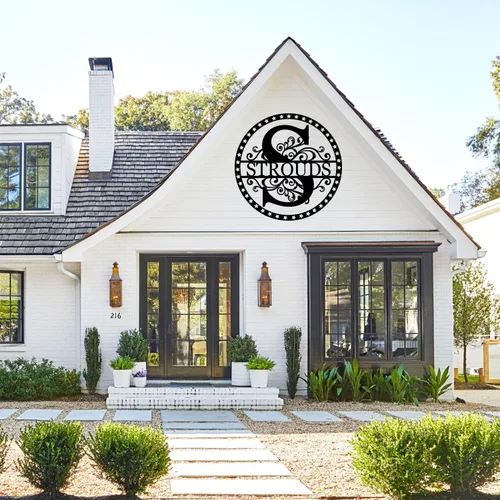 Vista 5 de Custom Last Name Sign Personalized Last Name Metal Signs Family Name Sign Personalized Metal Sign Metal Wall Art Split Monogram Personalized Wedding