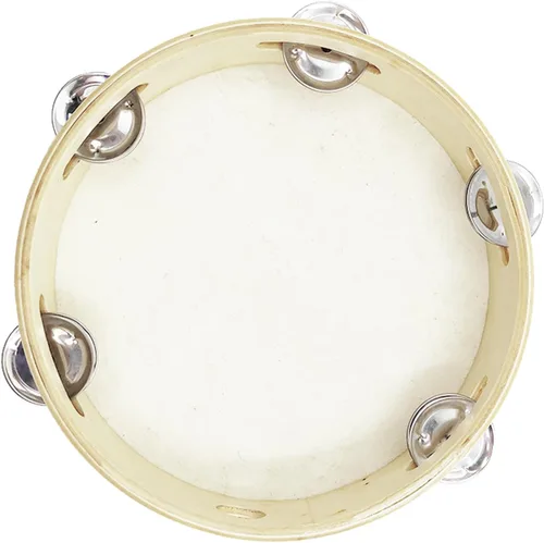 Vista 5 de Tosnail Paquete de 2 panderetas de mano de madera de 8 pulgadas, una hilera, 5 pares de jingles