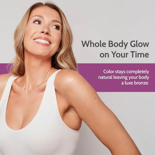 Vista 6 de Fake Bake Líquido autobronceador más oscuro impecable, sin rayas, brillo natural de larga duración para todos los tonos de piel, bronceador sin sol