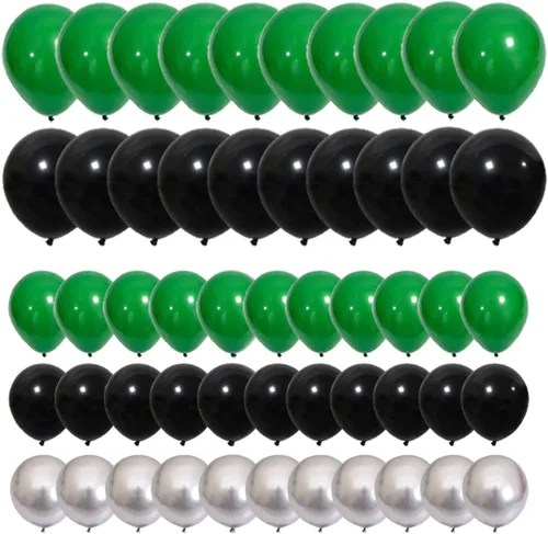 Vista 11 de Juego de globos de confeti azul rey, negro y plateado, arco de globos de confeti azul, negro y plateado para decoración de cumpleaños de bebé jefe
