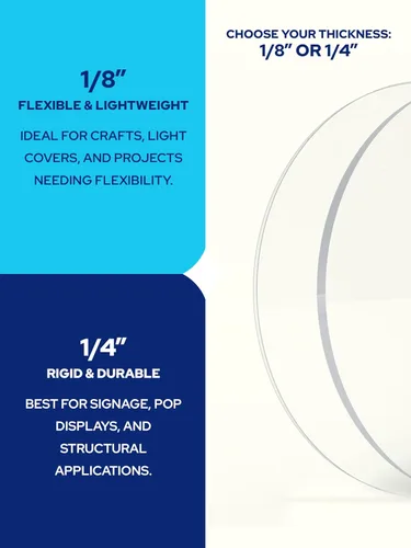 Vista 7 de Disco de acrílico transparente KastLite Círculo de plexiglás con grosor y diámetro personalizados Selección: 1/4" de grosor con diámetro