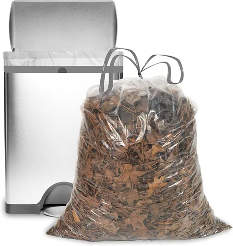 Vista 5 de Aluf Plastics - Bolsas de basura transparentes con cordón ajustable, capacidad de 20-30 galones, grosor de 0.8 mil, 30 x 33 pulgadas, 36