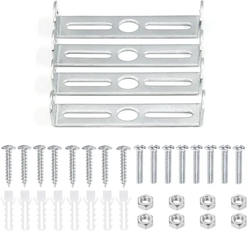 Vista 10 de 4 Packs Kit Universal de Soporte de Montaje para Luminaria Cuadrado, Placa de Luz de Techo de 3.5 Pulgadas Soporte de Pared para Barra Transversal