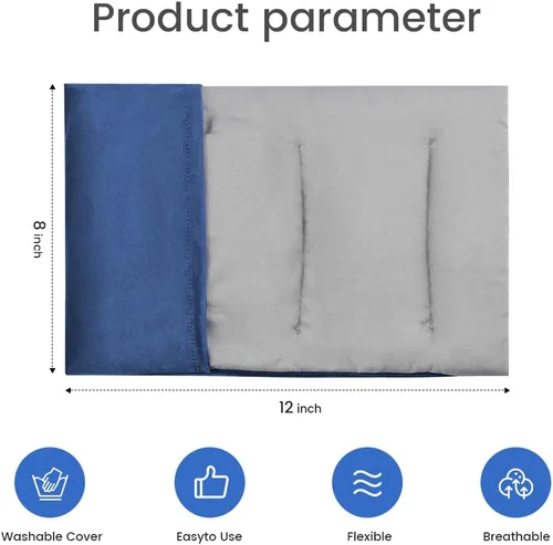 Vista 5 de Almohadilla térmica para microondas con funda lavable, 8 x 12 almohadilla térmica multiusos para microondas para cuello y hombros, bolsa de frijoles