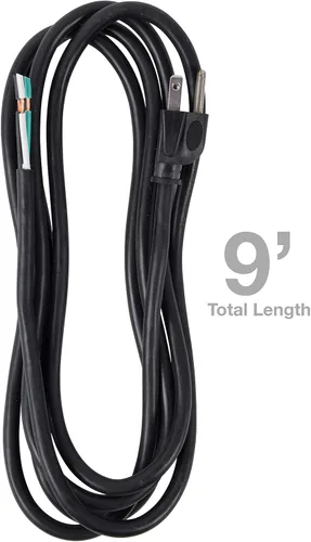 Vista 2 de Bergen Industries Inc PS913163 Cable para aparatos y herramientas eléctricas de 3 cables, 9 pies, 16 AWG, 13A/125V CA, 1625w, negro