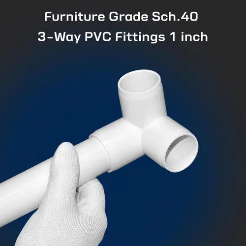Vista 5 de Accesorios de PVC de 1 pulgada (paquete de 10) de 3 vías (paquete de 10) para muebles, conector de codo de 1 pulgada, resistente para muebles