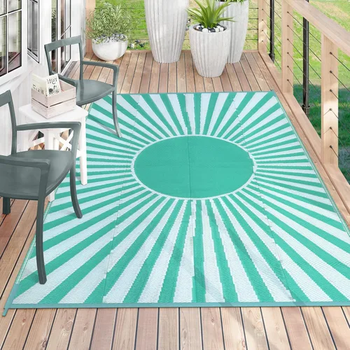 Vista 7 de Wonnitar Alfombra Sun Outdoor Azul y Verde 5x8