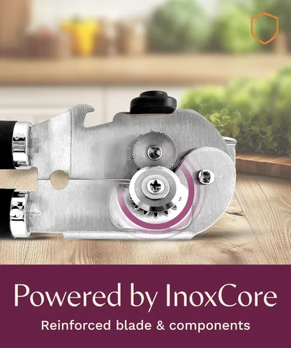 Vista 4 de Abrelatas manual magnético multifunción de alta calidad y abrebotellas, hoja de corte afilada de acero inoxidable resistente y perilla de giro fácil