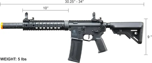 Vista 5 de Lancer Tactical Gen 3 M4 SD Nylon Polymer Airsoft AEG Gun con disparador rápido programable y Mosfet