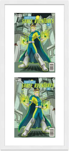 Vista 84 de Marco de cómic negro mate Para cómics publicados entre 1971 y 1985 (marco de madera maciza de cómic de la edad dorada), hecho para exhibir 1 cómic