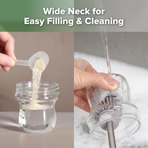 Vista 7 de haakaa Gen.3 Biberón de vidrio natural de 4.2 onzas fluidas – Cuello ancho, pezón anticólicos de flujo lento, fácil de limpiar, 0 M+ bebés