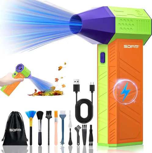 Vista 9 de Limpiador de Aire Eléctrico SDFM - Plumero de Aire Comprimido de 130000RPM, Soplador de Chorro Seco Ajustable de 3 Engranajes, Lata Reutilizable