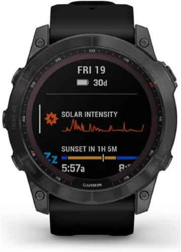 Garmin Fenix 7X Sapphire Solar, reloj inteligente de aventura más grande, con capacidad de carga solar, reloj resistente para exteriores con GPS