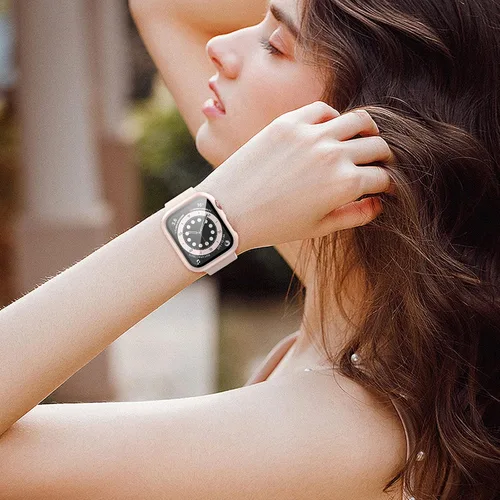 Vista 8 de Paquete de 14 fundas para Apple Watch Series 3 2 1 de 38 mm con protector de pantalla de vidrio templado, funda protectora totalmente rígida