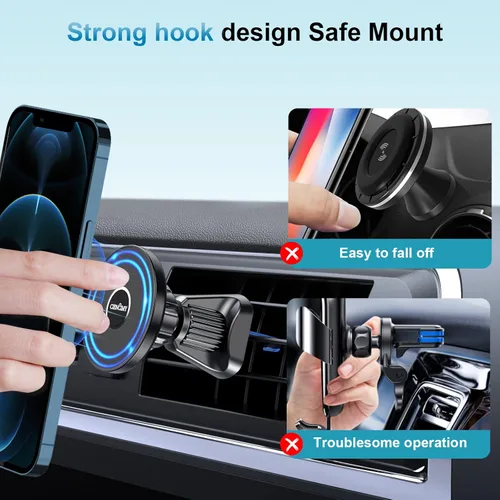 Vista 6 de Soporte magnético para teléfono de brazo largo para parabrisas de coche, salpicadero, ventilación de aire, compatible con soporte de coche MagSafe