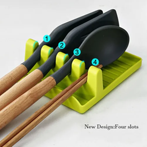Vista 2 de Soporte para utensilios, soporte para cuchara para estufa, soporte para cucharas, resistente al calor para almohadilla de goteo, soporte de cuchara