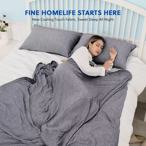 Vista 6 de HOMFINE - Manta refrescante para personas que duermen con calor, delgada, ligera, transpirable, doble cara, para cama, sofá y sillón, ideal