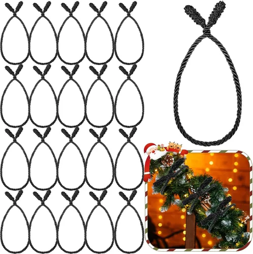 Vista 16 de Zhengmy 20 Piezas Lazos para Guirnalda de Navidad Extra Largos de 25 Pulgadas, Lazos Decorativos Retorcidos de Navidad para Barandilla