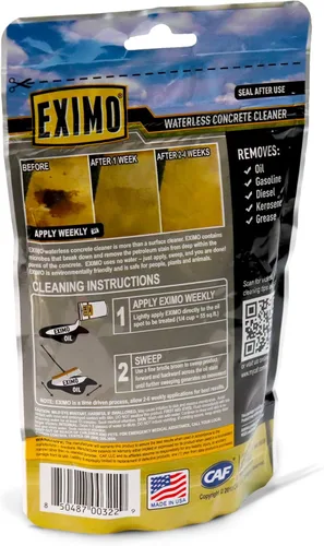Vista 2 de CAF Outdoor Cleaning EXIMO® Waterless Concrete Cleaner for Driveway, Garage, Basement, and Walkway Surfaces (0.75lbs)