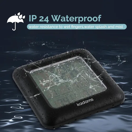 Vista 3 de KADAMS Reloj de pared de cocina de 9.5 pulgadas con pantalla LCD grande, reloj de ducha con ventosa, temperatura, humedad, calendario, resistente al
