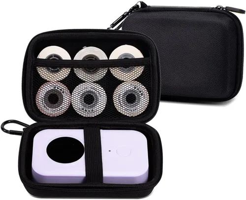 Phomemo Estuche para impresora de etiquetas de transporte duro, cubierta para mini etiquetadora D30/P21/M110/M02/T02, impresora de etiquetas Negro