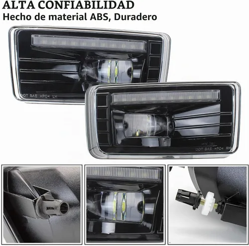 Vista 4 de Luz antiniebla LED con lámpara de conducción de parachoques DRL para Chevy Silverado 1500 2500HD 3500HD 2007-2014, Avalanche 2007-2011