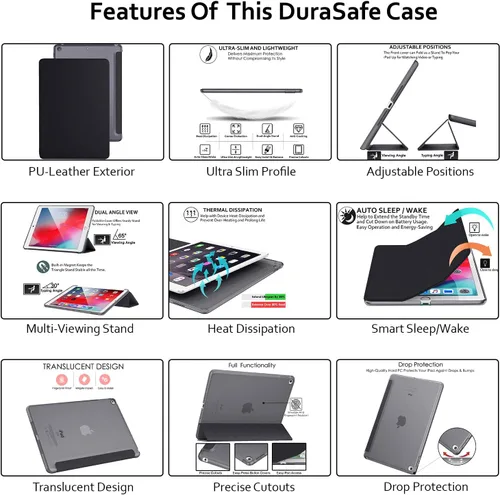 Vista 7 de DuraSafe Cases Para iPad 9.7 Pulgadas Air 1st Generation [Air 1 2013] A1474 A1475 A1476 MD785LL/B MD788LL/B MD786LL/B MD789LL/B MD787LL/B Trifold PC