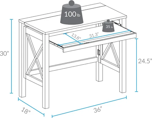 Vista 3 de Casual Home Montego - Escritorio plegable con bandeja extraíble, color espresso