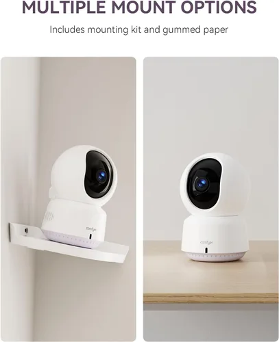 Vista 8 de Comfyer - Monitor para bebé/mascota para seguridad interior, monitoreo con aplicación para teléfono inteligente, resolución 2K QHD, seguimiento