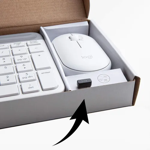 Vista 6 de Logitech MK470 - Teclado [versión en inglés] y mouse inalámbricos delgados, compactos modernos, ultrasilenciosos, receptor USB de 2.4 GHz tipo plug