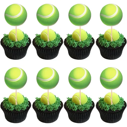 Vista 14 de 36 piezas de decoración de cupcakes de baloncesto con temática deportiva de estrella para base, temática deportiva, baby shower, jugadores