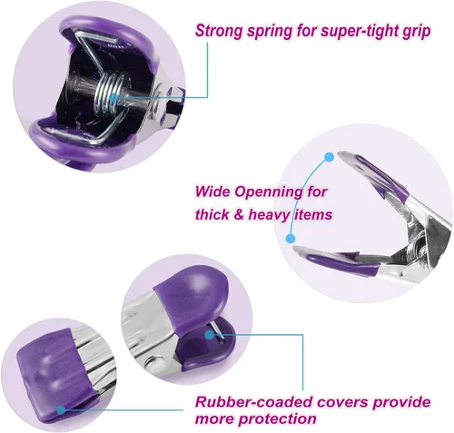 Vista 2 de Alfileres para ropa, paquete de 30 clips para chips, pinzas para ropa de 2.17 pulgadas, clips para bolsa, clips para bolsa, clips para alimentos