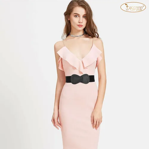 Vista 8 de JASGOOD Cinturón elástico vintage para mujer, cinturón de cintura ancha y elástico vintage