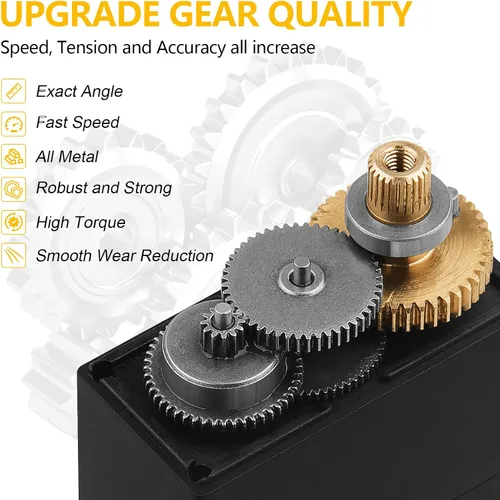 Vista 3 de 2Pcs MG995 55G Micro Servo Motor Metal Geared Kit para Coche RC, Robot, Helicóptero, Mini Servos para Proyecto Arduino