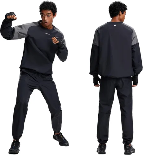 Vista 45 de HOTSUIT Traje de sauna para hombre, traje de sudor, chaqueta de entrenamiento duradera para gimnasio