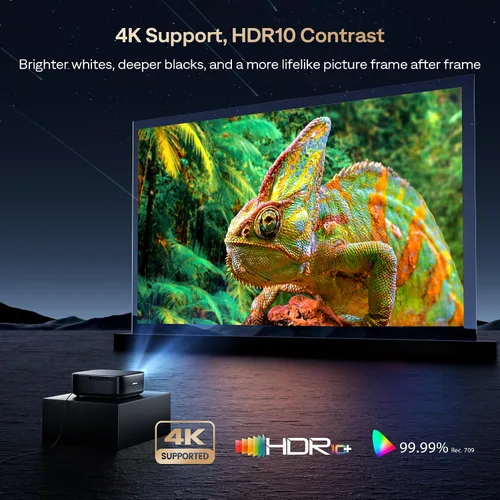 Vista 10 de [2500 ANS y 50W] Proyector para exteriores Alvar 4K compatible con WiFi