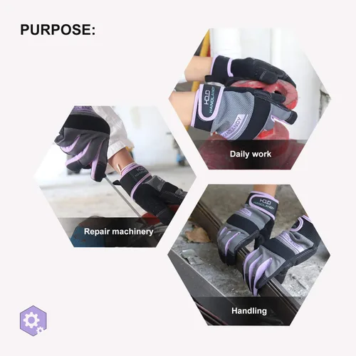 Vista 19 de HANDLANDY HLDD Work Gloves Women, Safety Work Gloves Touchscreen Working Glove for Mechanic, Gardening, Construction, DIY